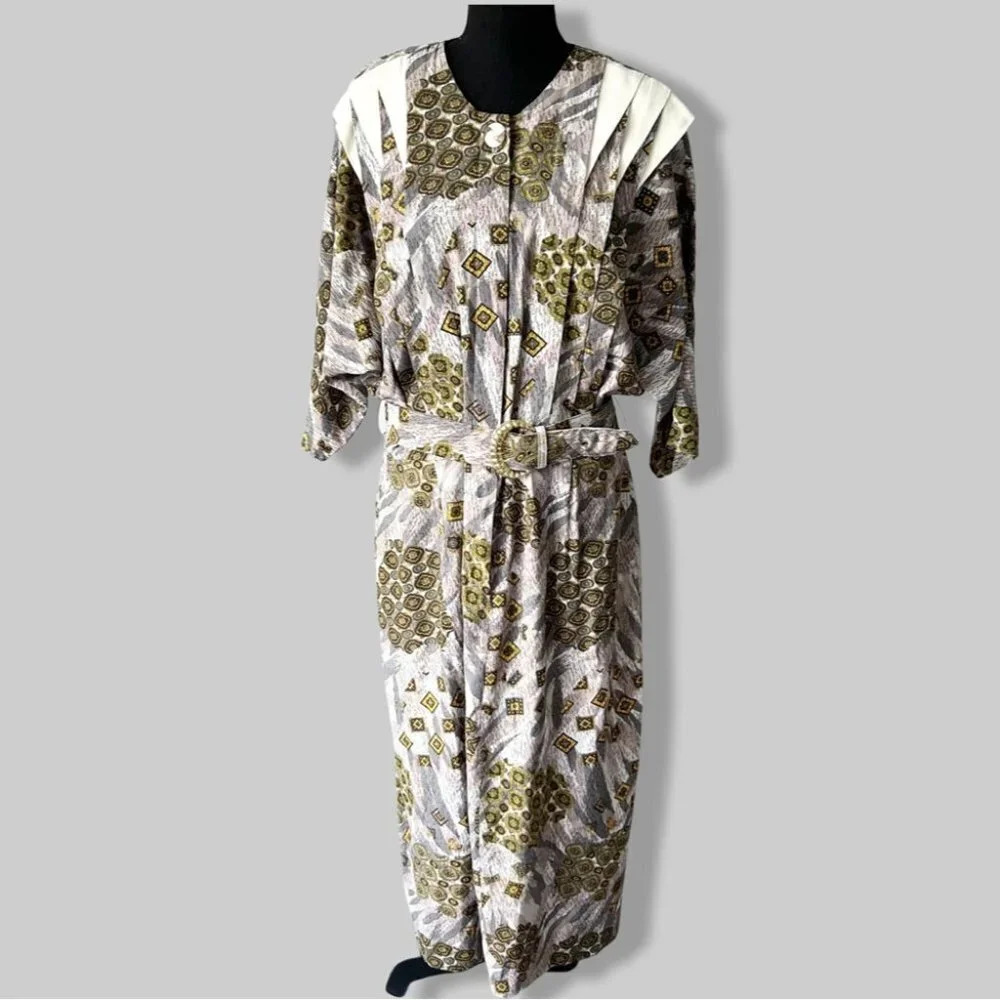 Vintage Willy’s Influence 80s Western Style Dolman Sleeve Midi Dress